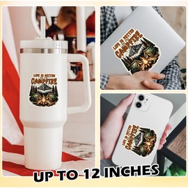 Life is Better by The Campfire Sticker Summer Waterproof Vinyl Decal for Water Bottles Tumbler Laptop Hard Hat Car Kindle Gifts for Girl Boy