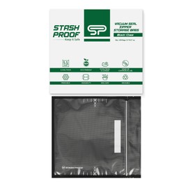 Stash Proof 11" x 12" Recloseable Zip Storage Vacuum Seal Bag (Black and Clear) (100 Count) 5.5 Mil Durable - BPA Free Food Grade Reusable Resealable Zipper Reclosable Zip Poly Coins, Snacks, herbs