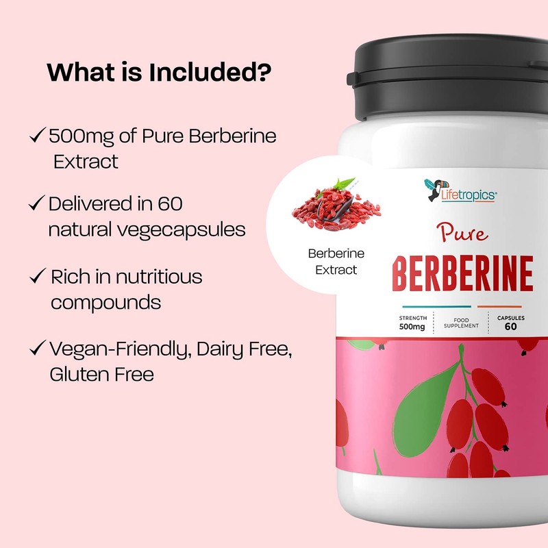 Lifetropics Lifetropics Pure Berberine | 500mg Berberine HCL Capsules |