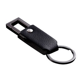 Cerbery - Leather Keyring with Rings and Gift Box, black