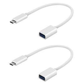 Tek Styz OTG USB-C 3.0 Adapter (2 Pack) Compatible with Bose QuietComfort Earbuds to Quick Multi-Use Functions to Backup, Keyboard, mice, Thumb Drives, Saves, More (White)