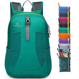sinotron Mochila ligera y plegable, pequeña mochila de senderismo plegable para viajes, camping, día festivo al aire última intervensión (verde)