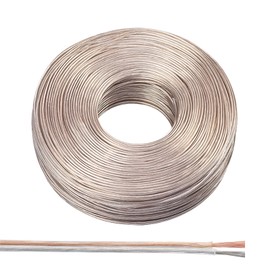 PATIKIL 32.8Ft 22/2 PVC Covered Copper Wire, 300V Soft Speaker Wire Insulated Heat Resistant Electronical Flexible Cable for LED Light Strip Audio Speaker Sound System, Silver Copper Tone