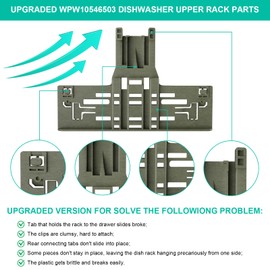 Upgraded W10546503 Dishwasher Top Rack Adjuster For Kitchenaid Dishwasher Parts Upper Rack WPW10546503 Dishwasher Rack Parts for Whirlpool Kenmore Dishwasher KDTE334GPS0, KDFE104DSS5, KDTE254ESS2