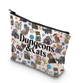 TSOTMO Roleplaying Game Cat Throwing Dice Dungeon Master Gift Cat Lover Gamer Game Master Gift for Women (Dungeons & Bag CA)