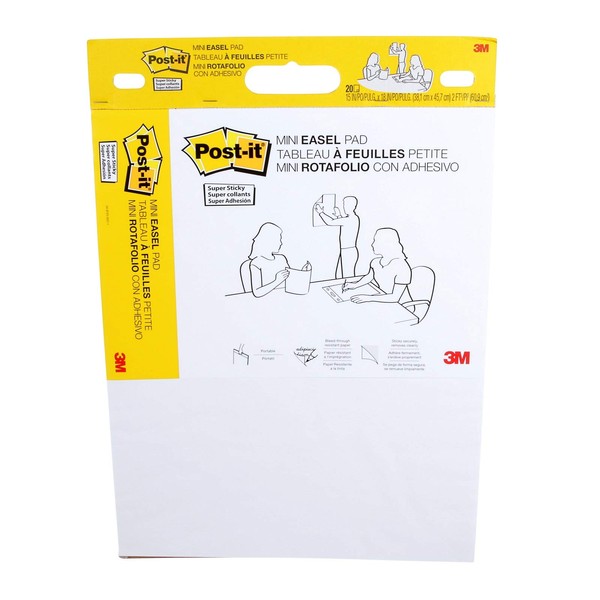 Post-it Super Sticky Mini Meeting Chart 577SS, 38.1 cm x 45.7 cm, 20 Sheets/Pad, 1 Pad, Suitable for Home Learning and Virtual Meetings