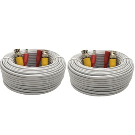 LETONDA 2PCS 100ft/30m Integrated BNC Video Power Cable Extension. Ideal for Security Cameras, CCTV, Surveillance, and DVR System installations