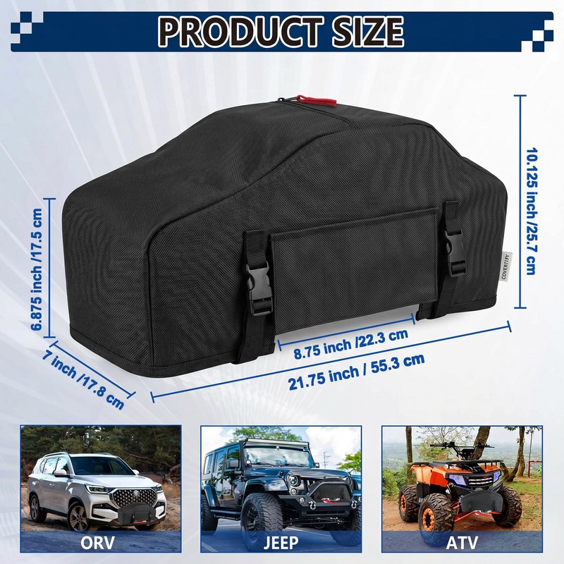 Winch Cover With Buckle, 900D Heavy Duty Winch Cover