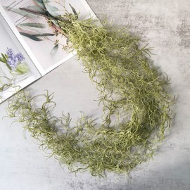 Ahvoler Fake Spanish Moss, Faux Spanish Moss Garland for Potted Plants, Artificial Hanging Moss Greenery Decor for Crafts Wall Art Garden, 2 Pack