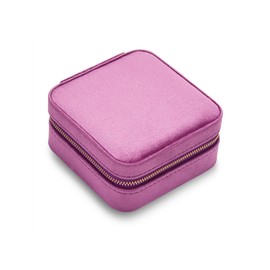 GLANZSTÜCKE MÜNCHEN Women's travel bag, jewellery, travel case, velvet, lilac, 115 x 115 x 60 mm, jewellery storage