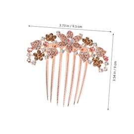 BIUDECO Unique Rhinestone Hair Brush Combs for Women French Side Clips Wedding Decor
