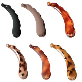 JRYXDS Pack of 6 Banana Hair Clips Vintage French Banana Hair Comb for Long Curly or Straight Hair (6 Colours)