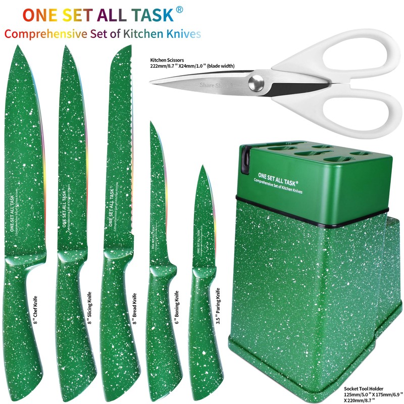 Knife Block Set, Professional Chef Knives Set With Knife Holder,