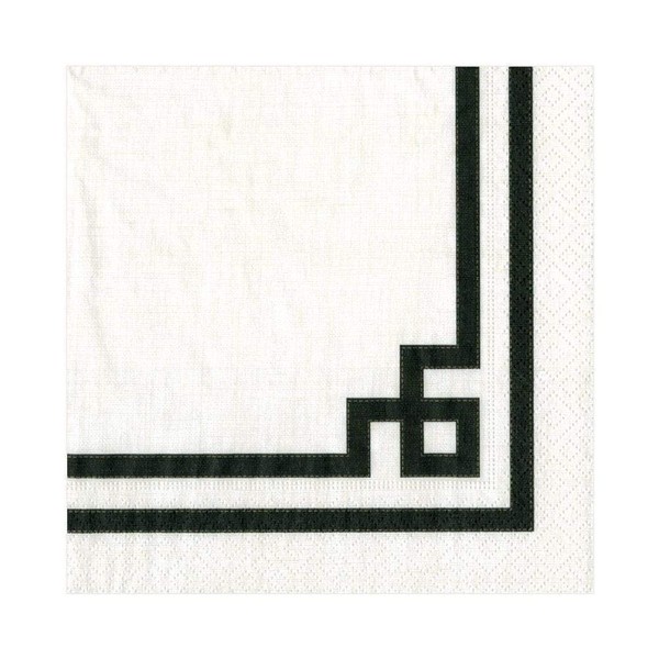 Caspari Rive Gauche Paper Luncheon Napkins in Black & White,