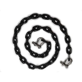 PVC Coated Boat Anchor Chain with Stainless Steel Shackles 4Foot/ 5Foot/ 6Foot/ Black/White (Black, 5/16" x 5 Foot)