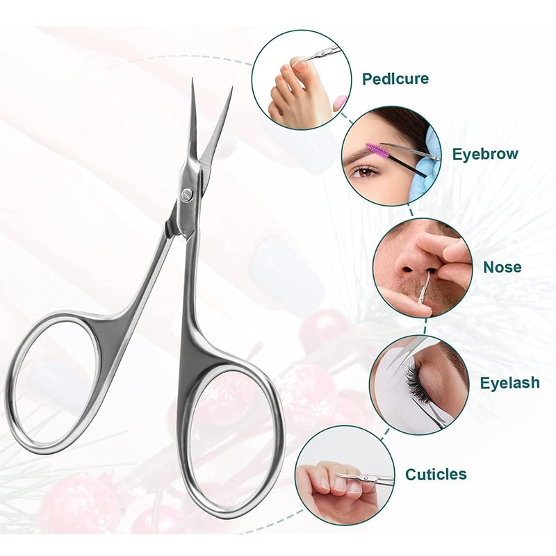 DERDOUT Curved Cuticle Scissors Extra Fine, Stainless Steel Small Manicure