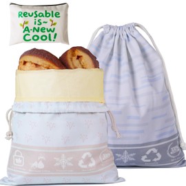 Reusable Beeswax Bread Bags for Homemade Loaf set of 2, Freezer Cotton Sourdough Storage Bag with Detachable Beeswax Cloth Lining, XL Size -13 * 17IN