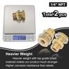 Boeray 2pcs Bulkhead Brass Pipe Fitting 1/2 Inch NPT Female