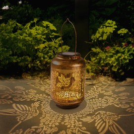 Solar Lanterns Outdoor, Hummingbird Garden Decoration, Waterproof LED Hanging Lights, Metal Solar Decor for Yard Deck Patio Lawn, Gift for Women Mom and Grandma