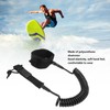 Surfboard Leash High Elasticity TPU Black Adjustable Coiled Surfing Leg