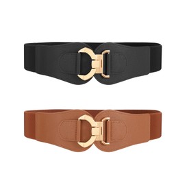 JASGOOD Women's Wide Stretchy Waist Belts for Dresses Vintage Elastic Waistband