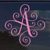 Custom Elegant Scroll Vine Name Letter Vinyl Decal/Bumper Sticker for
