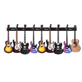 UPELLA Guitar Wall Mount Hangers for Multiple Guitars, Holds 10 Basses, Premium Aluminum Metal Mandolin Stand Banjo Rack Violins Holder, Adjustable Instruments Display Set, Wall Mount Hooks