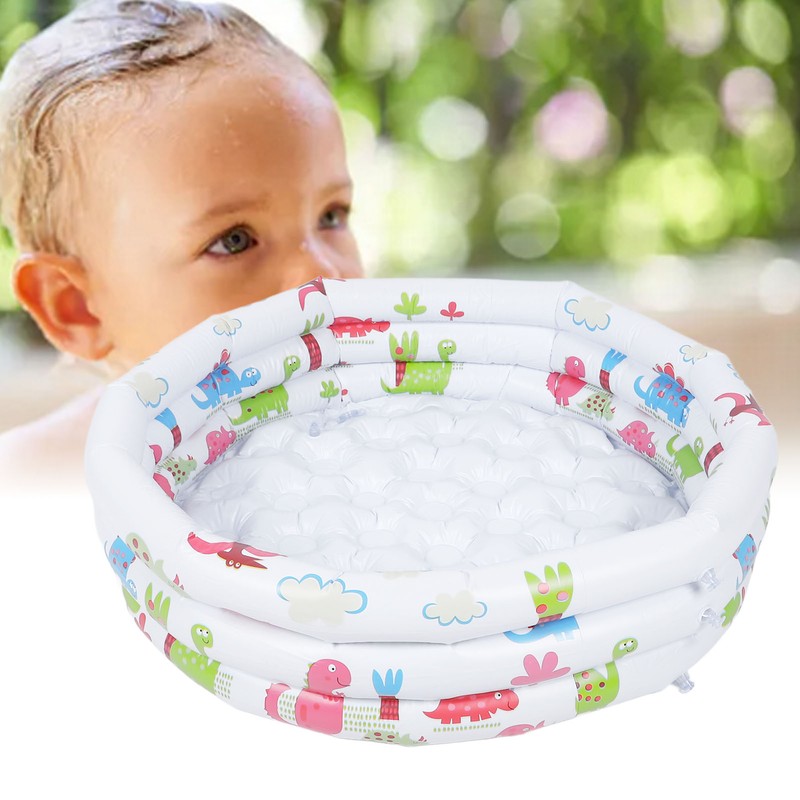 Inflatable Kiddie Pool PVC 31.5 Inch Cartoon Dinosaur Round Outdoor