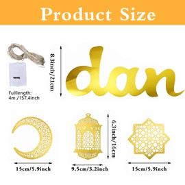 Ramadan Kareem Garland, Eid Mubarak Decoration, Ramadan Mubarak Banner, Islam Banner Decoration, Gold Glittering Ramadan Kareem Banner, Ramadan Banner Decoration for Eid Festival Party
