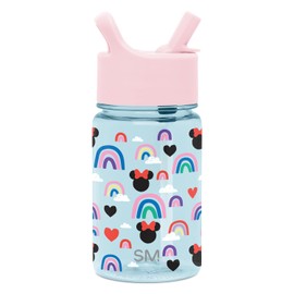 Simple Modern Minnie Mouse: Botella de Agua para Niños, Plástica, Sin BPA, Tapa de Popote con Prueba de Fugas, Reutilizable y Duradera, para Niños y Niñas, Colección Summit | 12 oz