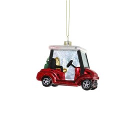 Golf CART Country Club Greens Golfer Glass Ornament