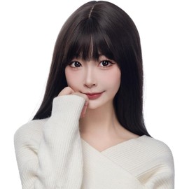  Long Straight Wig Set, Natural Black, Black Hair, Natural Wig, Natural Dresses, Wig, Curl, Lolita, Everyday, Heat Resistant Treatment, Net Included, Brush Included, Wig Stand