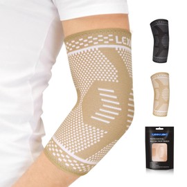Tennis Elbow Bandage for Women/Men - Compression Elbow Support for Tennis Elbow, Golfer's Elbow Sports, Gym - Elbow Bandage Tennis Elbow Right / Left for Arthritis, Tendonitis, Beige, XL