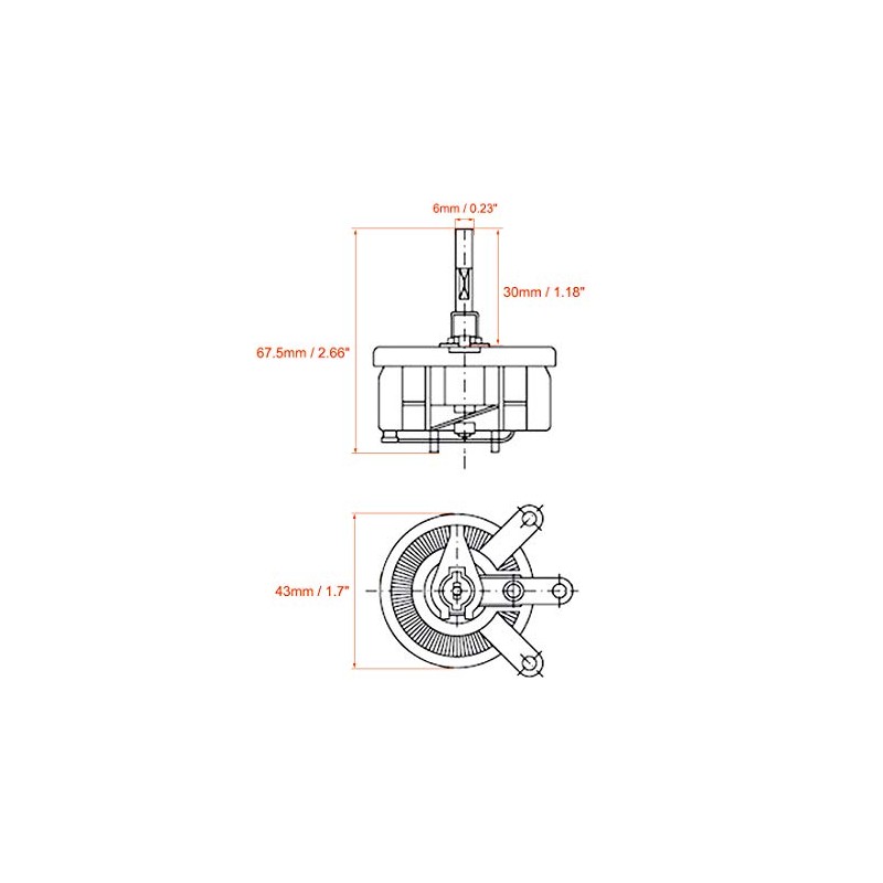 sourcing map Wirewound Ceramic Potentiometer Variable Rheostat Resistor 25W 50R