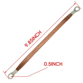 MEETOOT - 5 correas de tierra trenzadas de 250 mm, color dorado, para motor automotriz, cable de cobre con terminales