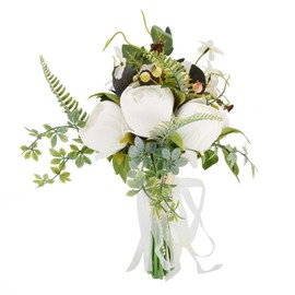 Bride Bridesmaid Bouquet Simulation Artificial Flowers Wedding Photo Props Bouquet Wedding Party Home DecorationWhite