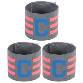 MECCANIXITY Soccer Captain Armband, Nylon Captain Arm Bands for Soccer Elastic Captain C Arm Band Sports Captain Armbands for Football Team Training Youth & Adult Grey, Pack of 3