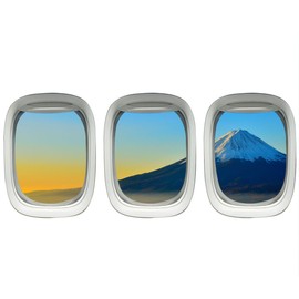 Plane Window Clings - Mt Fuji Wall Art Airplane Wall Stickers Aviation Decal VWAQ-PPW21
