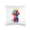 Colorful Pop Art Poodle Dog Toy Poodles Throw Pillow