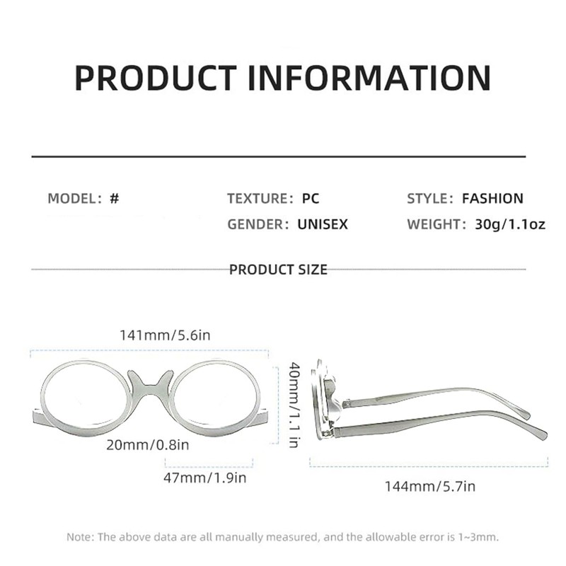 OREUDO Magnifying Makeup Glasses for Women & Men HD Flip