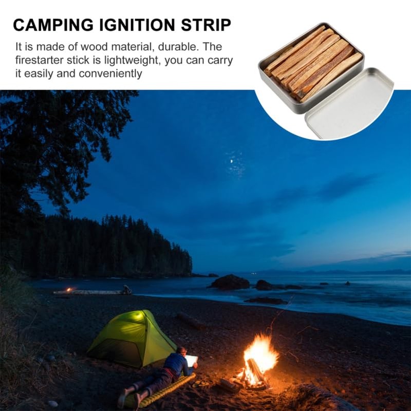 Operitacx 1set Kindling Wood Stick, Natural Flame Firelighters, Outdoor Fire