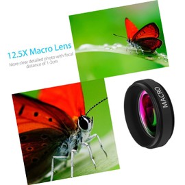 Gatuida 3pcs 2-in-1 Phone Lens Kit 0.45x Wide Angle 12.5X Macro No Distortion Detachable Clamp for Smartphones Cameras