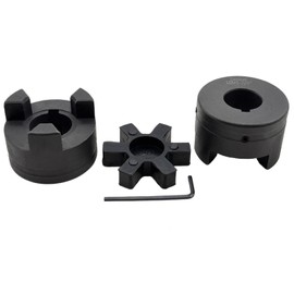 Saelno 7/8" to 1" L095 Flexible 3-Piece L-Jaw Coupling Coupler Set & Rubber Spider for Log Wood Splitter,Multi-Flex Couplings L095-7/8-1