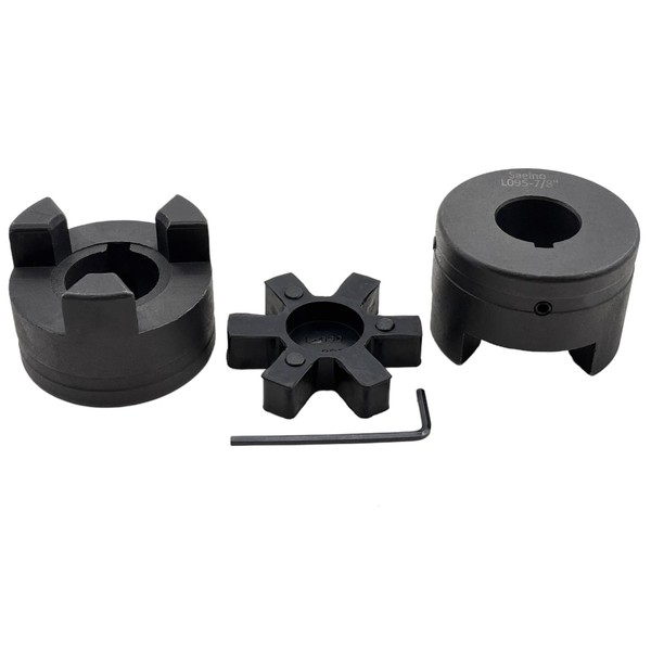 Saelno 7/8" to 1" L095 Flexible 3-Piece L-Jaw Coupling Coupler