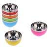 6Pcs set Color Stainless Steel Bowl Heat Insulation Salad Noodles
