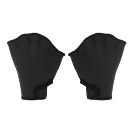 PATIKIL Webbed Swim Gloves, Unisex Swimming Resistance Gloves Water Resistance Training Accessories for Swimming and Diving, M, Black