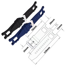 JETHENG Men's Rubber Strap Compatible for 28mm Invicta Subaqua Noma III 0736 0737 0738 0778 0779 0780 0924 0927 0931 Ladies outdoor work waterproof silicone watch band wrist strap buckle, Navy Blue