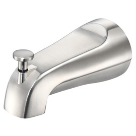 Tub Spout with Integrated Diverter for 1/2 inch Copper Tube - Metal Construction, Brushed Nickel