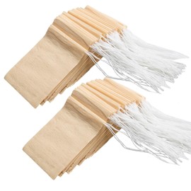 Eketirry 100pcs Disposable Tea Bags for Loose Tea, Empty Tea Bag with Wood Pulp Material, Unbleached Tea Filter Bag with Drawstring (Initial,2.36 x3.15 inch)