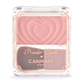 Canmake Powder Cheeks P03 Cheerful Peach 0.06 oz (1.8 g), Clear, Glossy, Coral